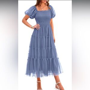 Women’s Smocked Midi Tulle Dress